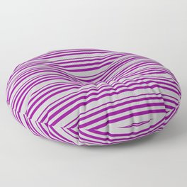 [ Thumbnail: Purple & Grey Colored Lines Pattern Floor Pillow ]