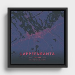 Lappeenranta, Finland - Neon Framed Canvas