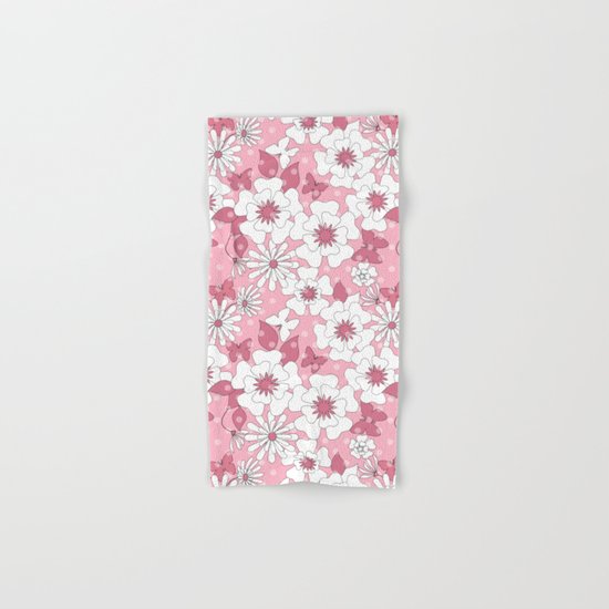 Delicate pink floral pattern. Hand & Bath Towel