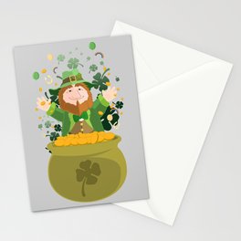 Saint Patrick's Leprechaun Gold Stationery Card
