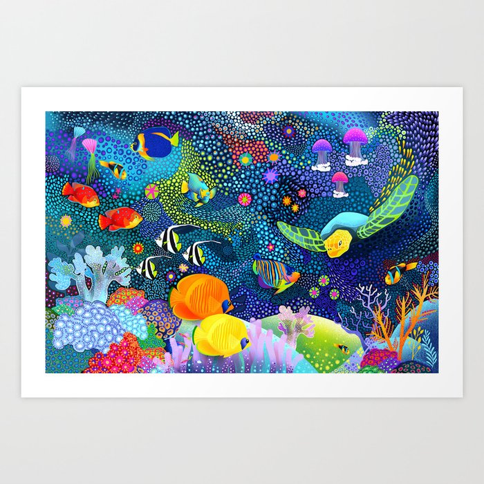 Ocean Tropical Fish Life Art Print