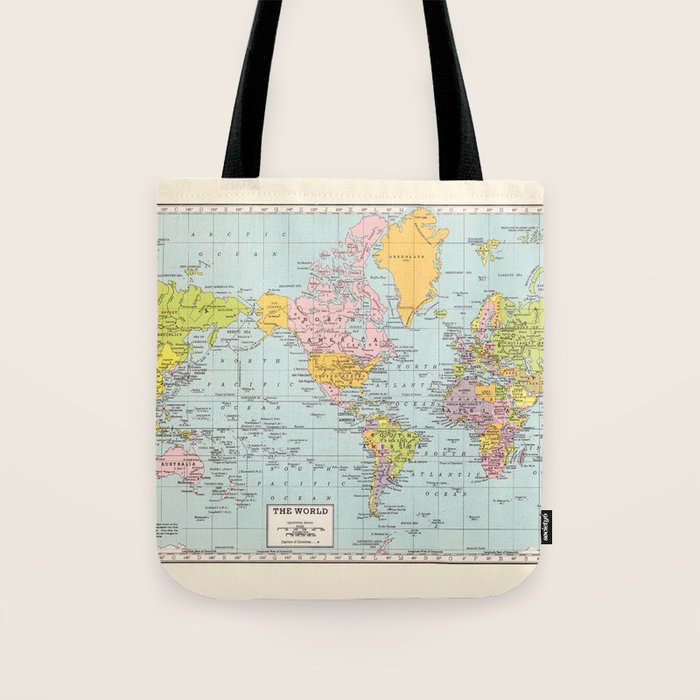 World Map Tote Bag By Catherineholcombe Society6