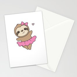 Sloth Is Dancing Ballet Cute Sloths Are Dancing Stationery Card