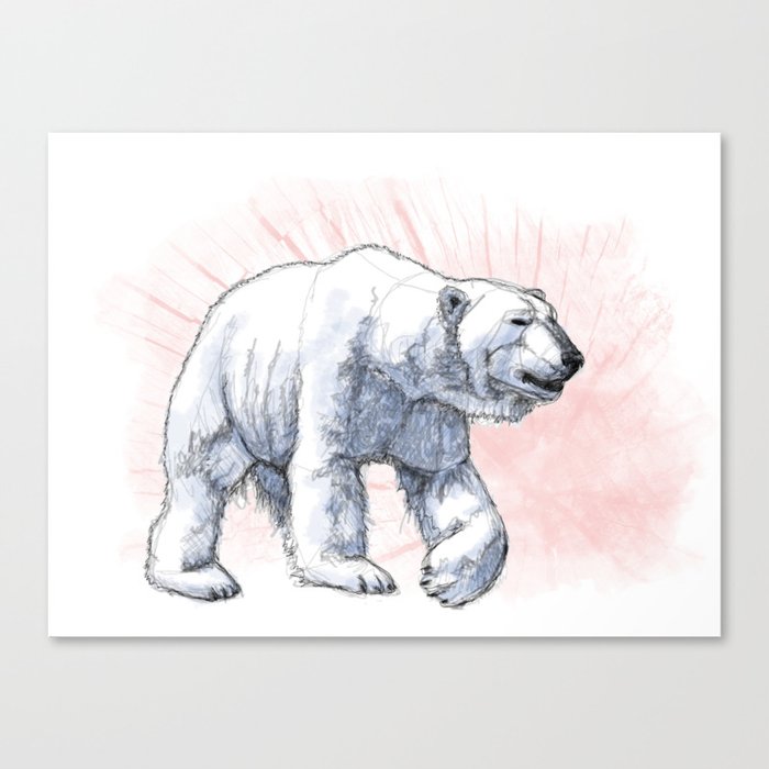 Polar Bear Rose Quartz Serenity Canvas Print