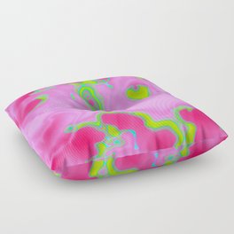 Green and pink flow Floor Pillow