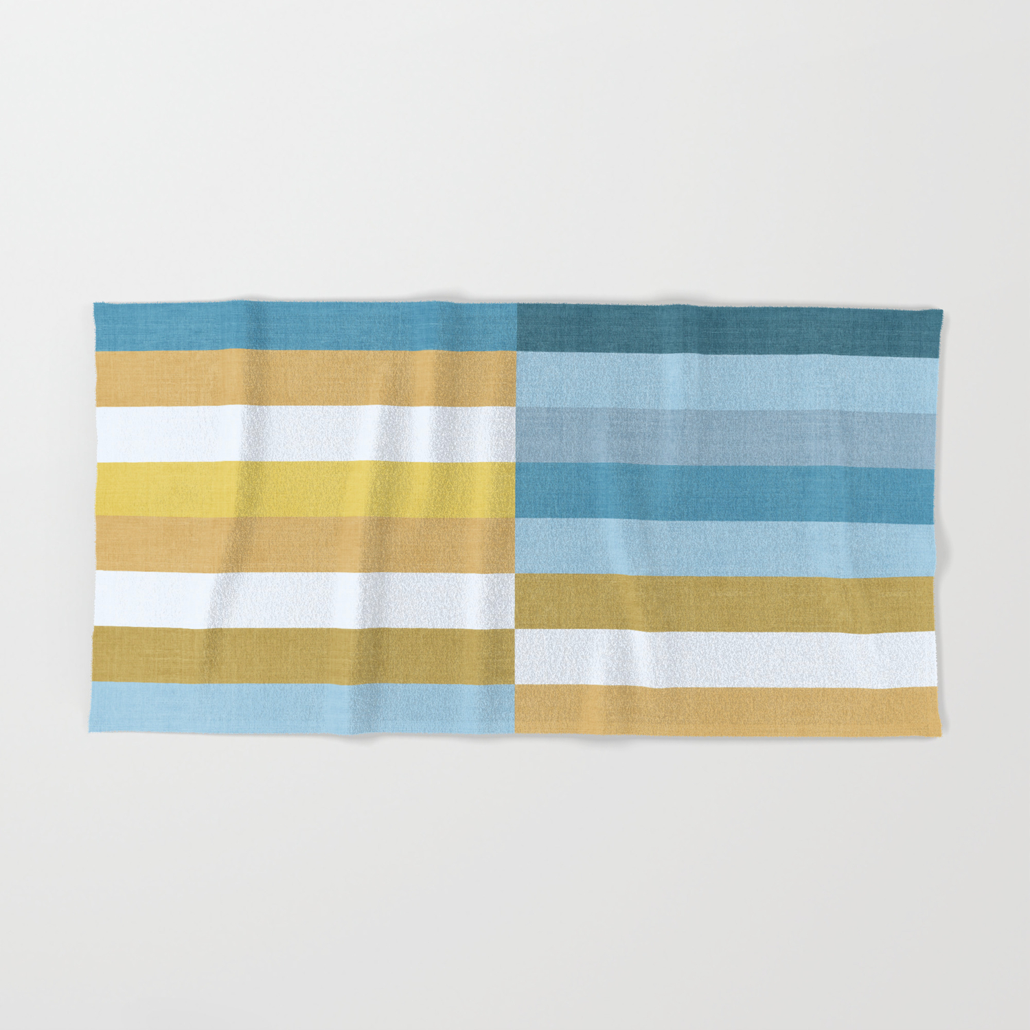 Color Block Stripe in Blue & Yellow Hand & Bath Towel by House of HaHa |  Society6