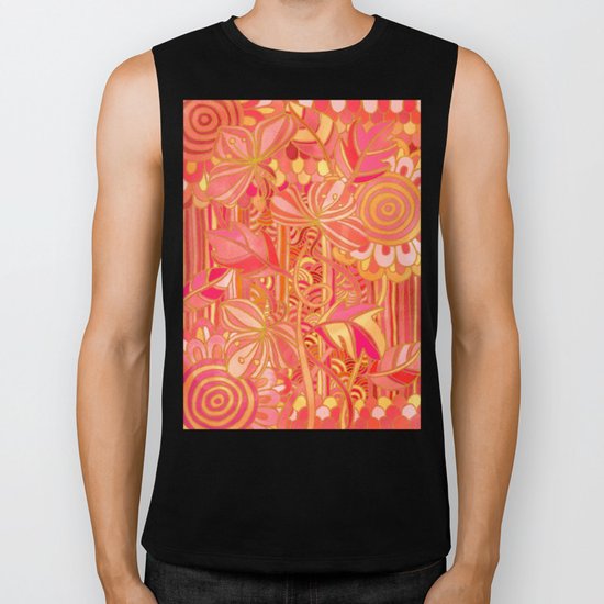 Drawn into the Garden Biker Tank