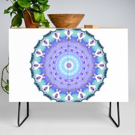 Crown Light Mandala Art In Purple And Blue by Sharon Cummings Credenza