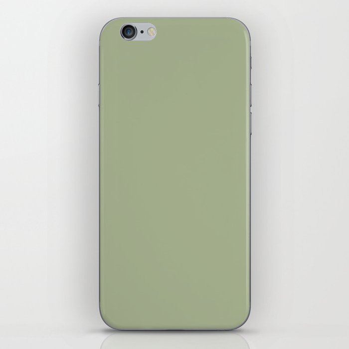 Sweet Pea Green Solid Color Inspired by Behr Willow Grove PPU11-06 iPhone Skin