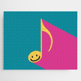 Happy smile vintage musical note 1 Jigsaw Puzzle
