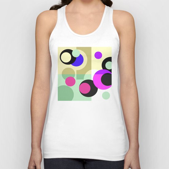 Colorful geometric pattern with polka dots . Unisex Tank Top