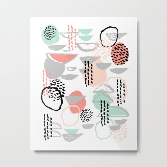 Callie - abstract minimal pastel art print texture ink hipster minimalist office or nursery Metal Print