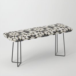 Black and white marble Moroccan mosaic Bench