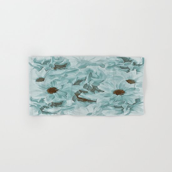Soft Slate Blue Floral Abstract Hand & Bath Towel