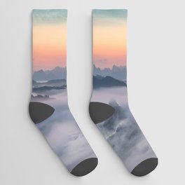 Fog and Mountains Socks