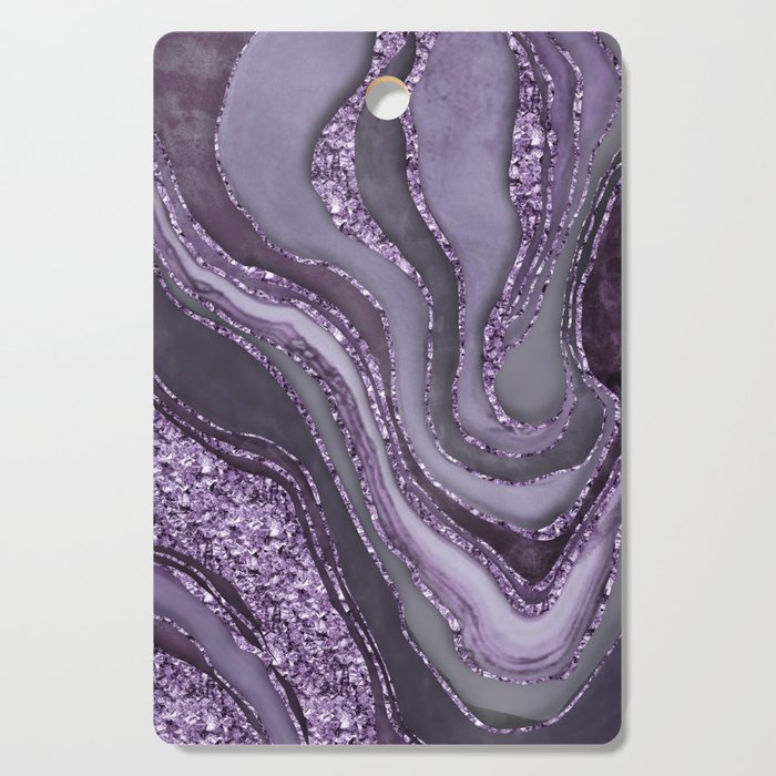 Crystal Gemstone Agate Texture Purple Elegance And Luxury Cutting Board