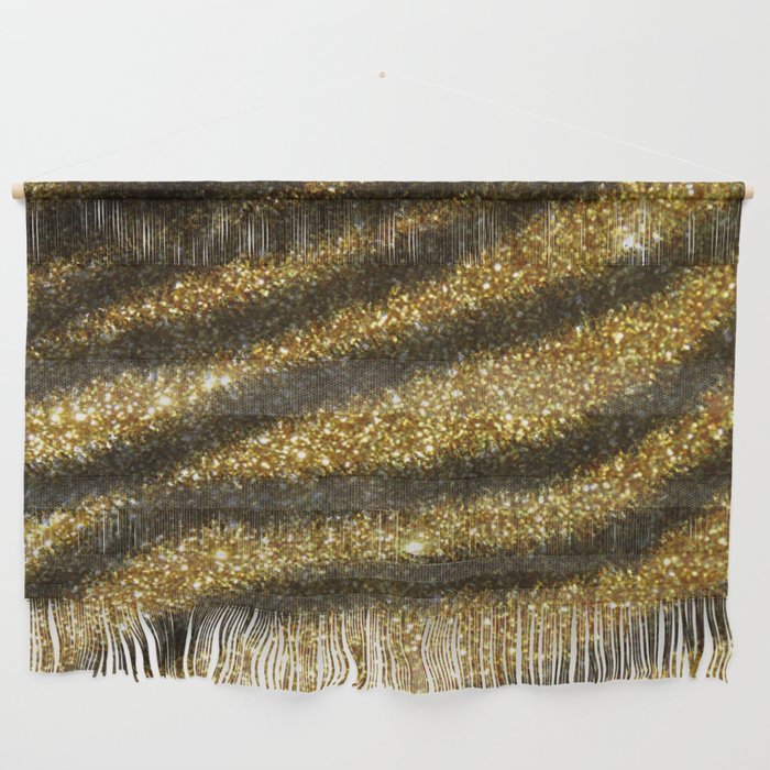 Gold And Black Glitter Zebra Magic Collection Wall Hanging