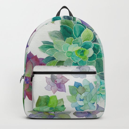 Watercolor Succulents Backpack