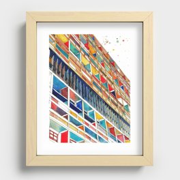 Coloring book Southern Europe Cities: Unité d'Habitation Marseille Recessed Framed Print