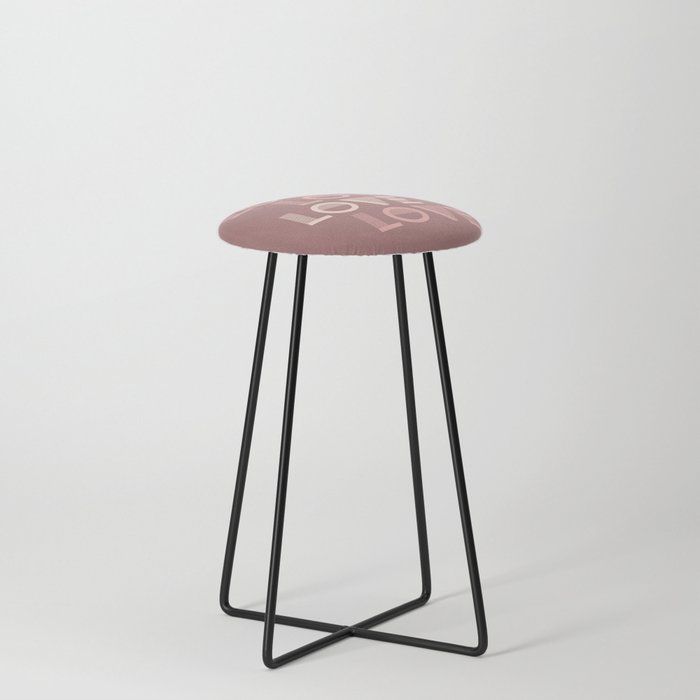 LOVE Dusty Rose & Pink Pastel colors modern abstract illustration  Counter Stool