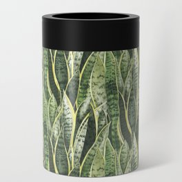 Snake Plant Tropical Houseplant Print Can Cooler