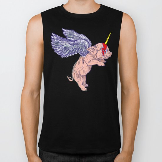 Super Unicorn Piglet Biker Tank