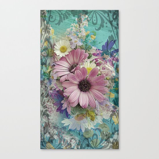 Happy Colors Daisies Canvas Print