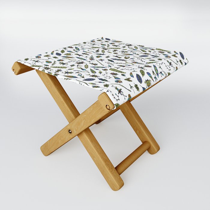 Floral tropical jungle fantasy Folding Stool