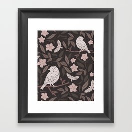 Moody Cottagecore Aesthetic Birds Flowers Butterfly Framed Art Print