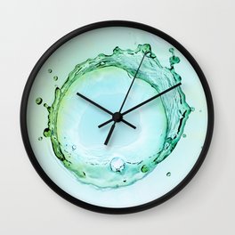 Water Splash Wall Clock | Photo, Liquidart, Circle, Highspeed, Motion, Modernart, Macro, Overhead, Aerial, Photograph 