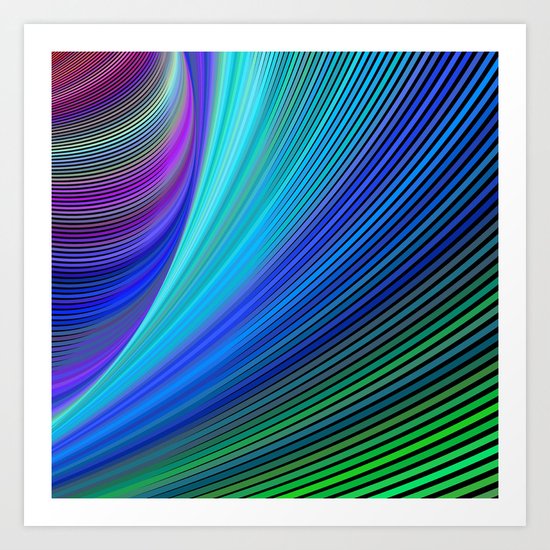 Surfing in a magic wave Art Print