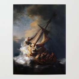 The Storm on the Sea of Galilee, Rembrandt Poster