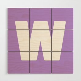 W (White & Lavender Letter) Wood Wall Art