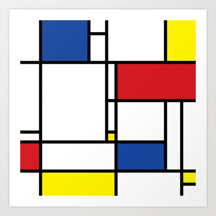 Piet Mondrian re-design 5 Art Print by pmstudio | Society6