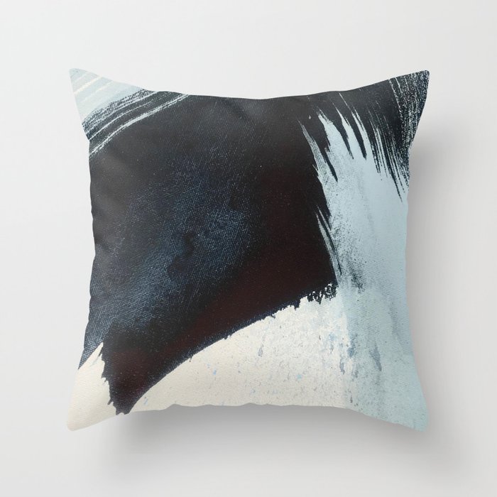 Like A Gentle Hurricane [2]: a minimal, abstract piece in blues and white by Alyssa Hamilton Art Throw Pillow