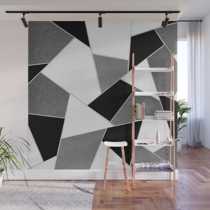 Gray Black White Geometric Glam 1 Geo Decor Art Society6 Wall