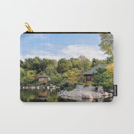 Japanese Garden House and Gazebo Carry-All Pouch | Bluesky, Garden, Water, Color, Michigan, Digital, Kwame, Fall, Inoyone, Japanese 