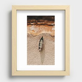 Beach Boat Recessed Framed Print