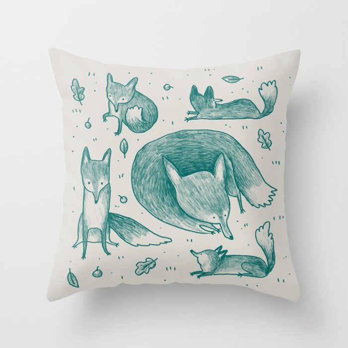 Fox Pattern Throw Pillow