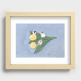Tulip and bunnies Recessed Framed Print
