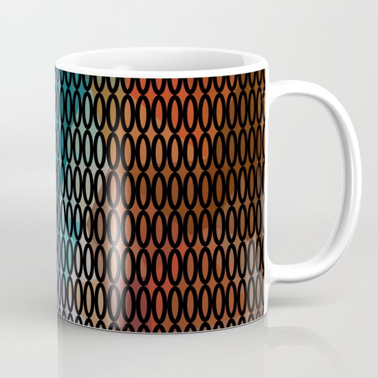 Abstract background of triangles polygon print. Bright dark design colors Coffee Mug