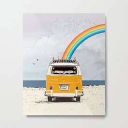 Be a sunshine Metal Print | Gay, Graphicdesign, Sunshine, Digitalart, Happy, Beach, Storm, Minivan, Wallart, Rainbow 