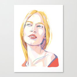 Modern Pop Art Portrait of American Sweetheart  ( Classic Blonde Edit ) Canvas Print