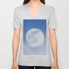 Cloudy Starry Moon V Neck T Shirt