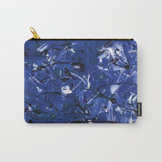 Abstract #350 Blue Chaos Carry-All Pouch