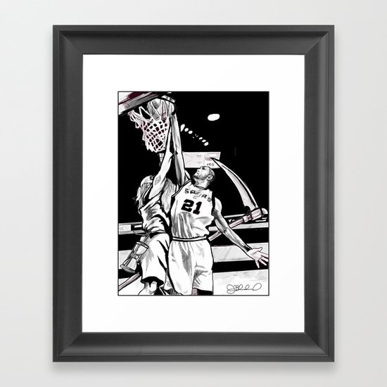 Tim Duncan vs. Father Time Framed Art Print
