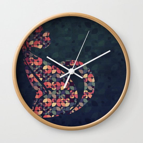 The Pattern Cat Wall Clock