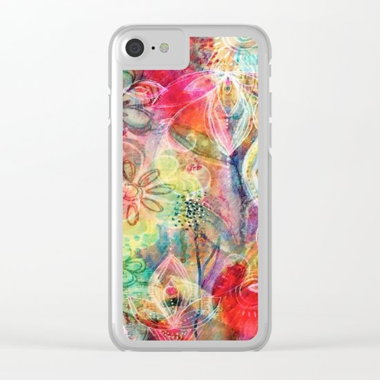 Summer Floral Dreams Clear iPhone Case