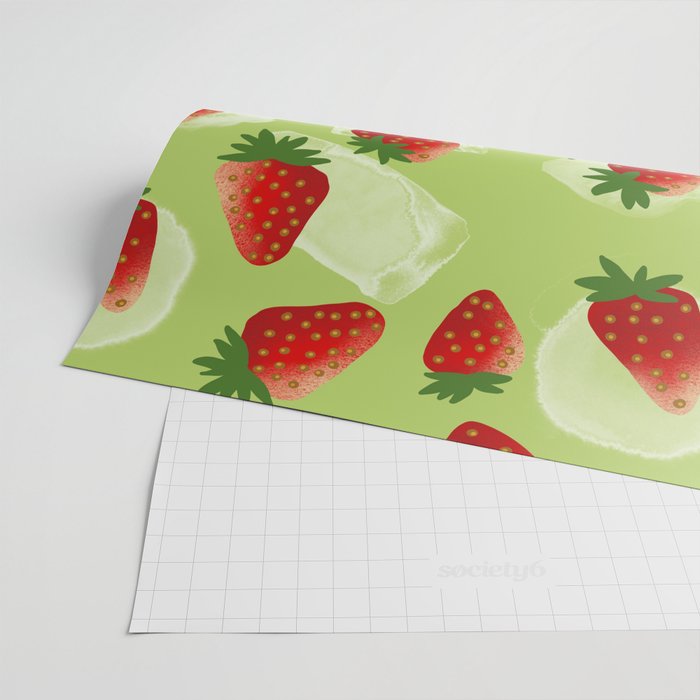 Strawberry time Wrapping Paper by Maria Lindemann Illustration Photography