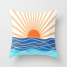 Good Day Waves Throw Pillow
